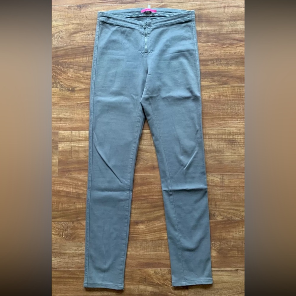 Alice + Olivia Womens Taupe Gray Coated Zippered Legging Pants Bottom Size 8